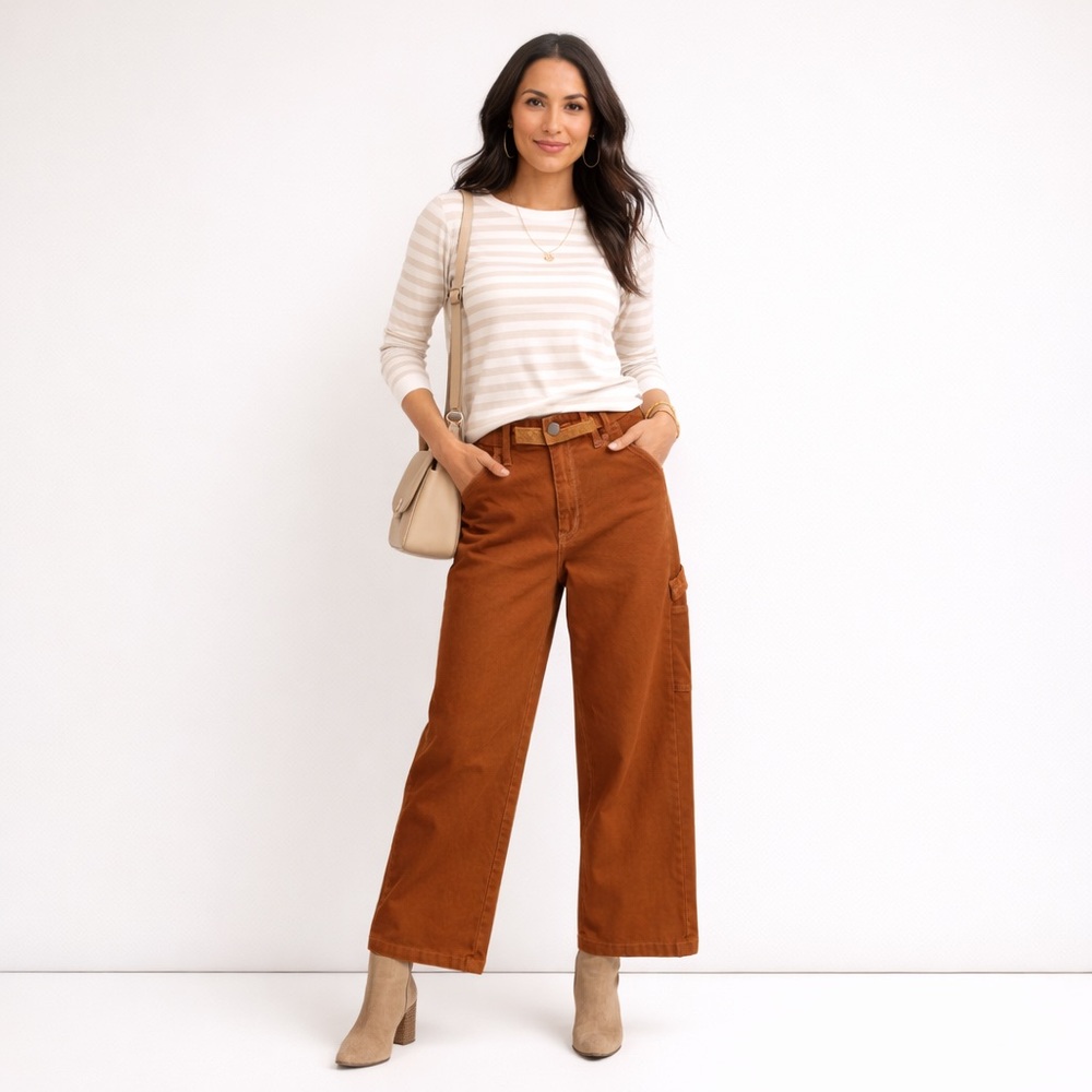 Universal Thread Rust Utility Wide Leg Pants 12/3… - image 2
